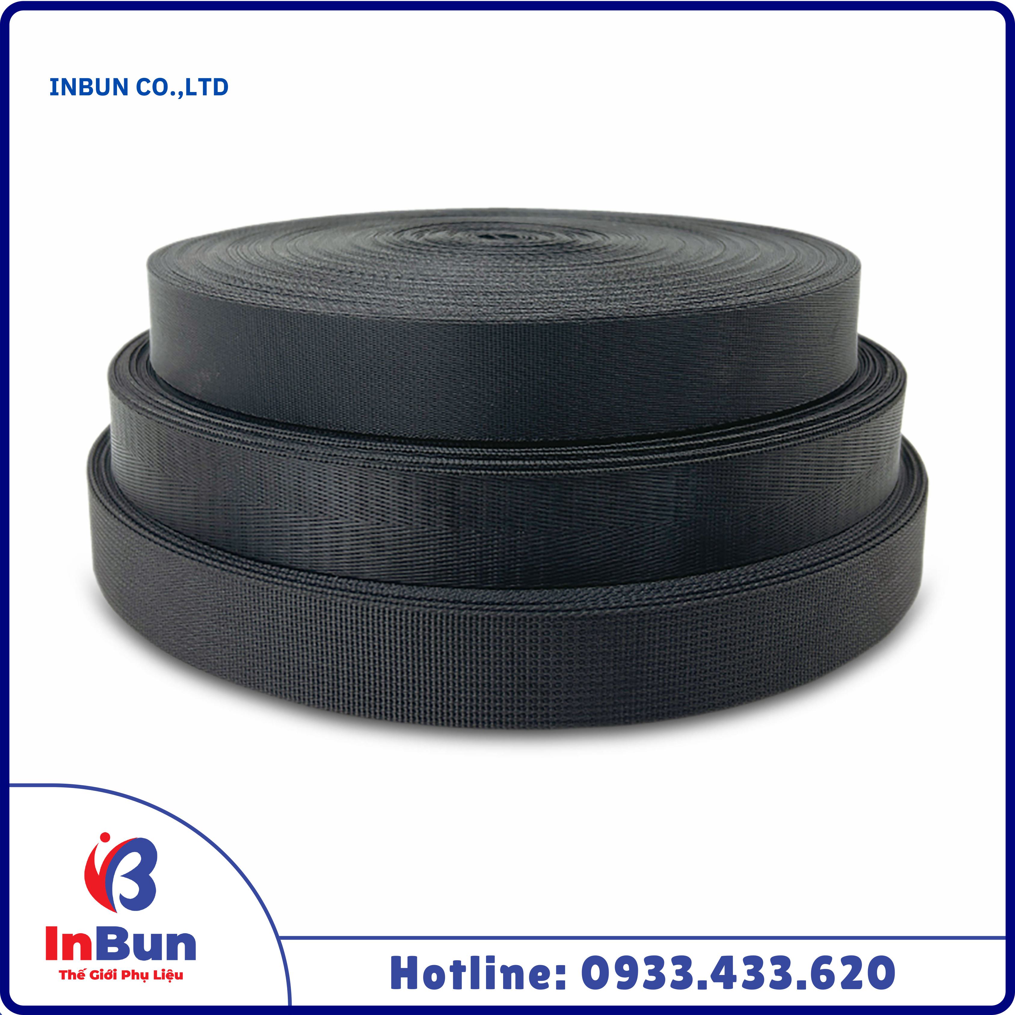 BLACK NYLON WEBBING – HERRINGBONE PATTERN FOR CAR SEAT BELTS